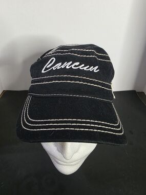 Caribbean Black 'Cancun' Embroidered Baseball Cap
